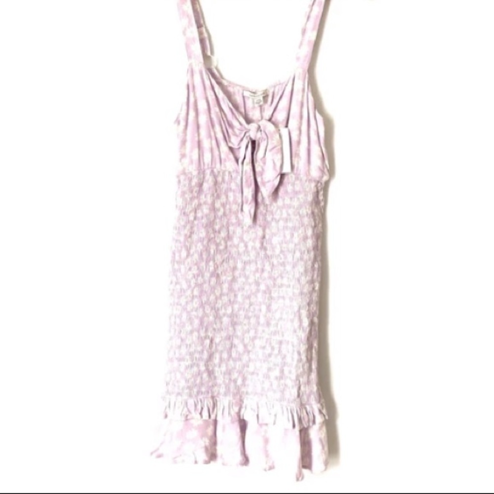 AMERICAN EAGLE PURPLE FLORAL SMOCKED BODY DRESS S